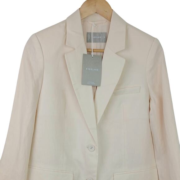 Everlane SZ 00 The Oversized Blazer in Linen Bone $178 NWT - Picture 3 of 6